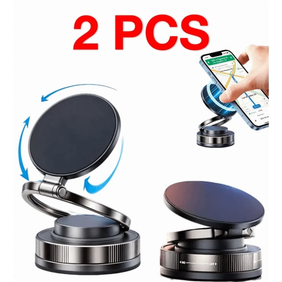 Magnetic Phone Holder for Car, Suction Cup Car Phone Holder for Windshield and Dashboard, 360° Adjustable Car Phone Mount Compatible for iPhone17-12 Pro Max and Android 2PCS