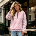 thumbnail image 5 of Women's Polka Dot Quarter Zip Sweatshirt Long Sleeve Casual Pullover Top for Fall Soft Relaxed Fit Sweatshirt, 5 of 6