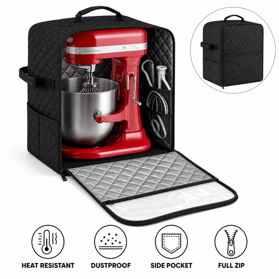Stand Mixer Dust Cover with Storage Pockets, Protective Case for 4.5/5 Quart with Pockets