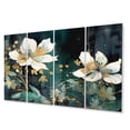 thumbnail image 2 of Designart "Chaotic Beauty in White and Teal Plants IV" Floral Metal Wall Décor Set, 2 of 5