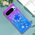 thumbnail image 3 of Gradient Quicksand Case for Google Pixel 9 Pro/Pixel 9 2024 with Ring Kickstand, Bling Sparkle Colorful Liquid Glitter Cover Case for Google Pixel 9 Pro. JB-Purple Blue, 3 of 7