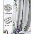 thumbnail image 6 of Eucalyptus Lavender Blackout Curtains for Bedroom 45 Inch Length 2 Panels Set, Botanical Watercolor Flowers Leaves Thermal Insulated Energy Saving Window Treatment Curtains Blackout Drapes 52"x45", 6 of 8