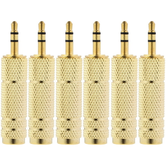 6Pcs Headphone Jack Adapters Converter Audio Interface Headphone Converter 6.35mm Male to 3.5mm Female