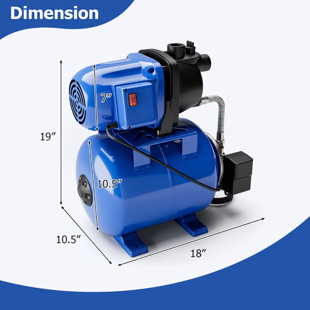 Spaco 1200 W Garden Water Pump Shallow Well Pressurized Irrigation, Outdoor Tools for Garden, Garden Care Tools-Blue