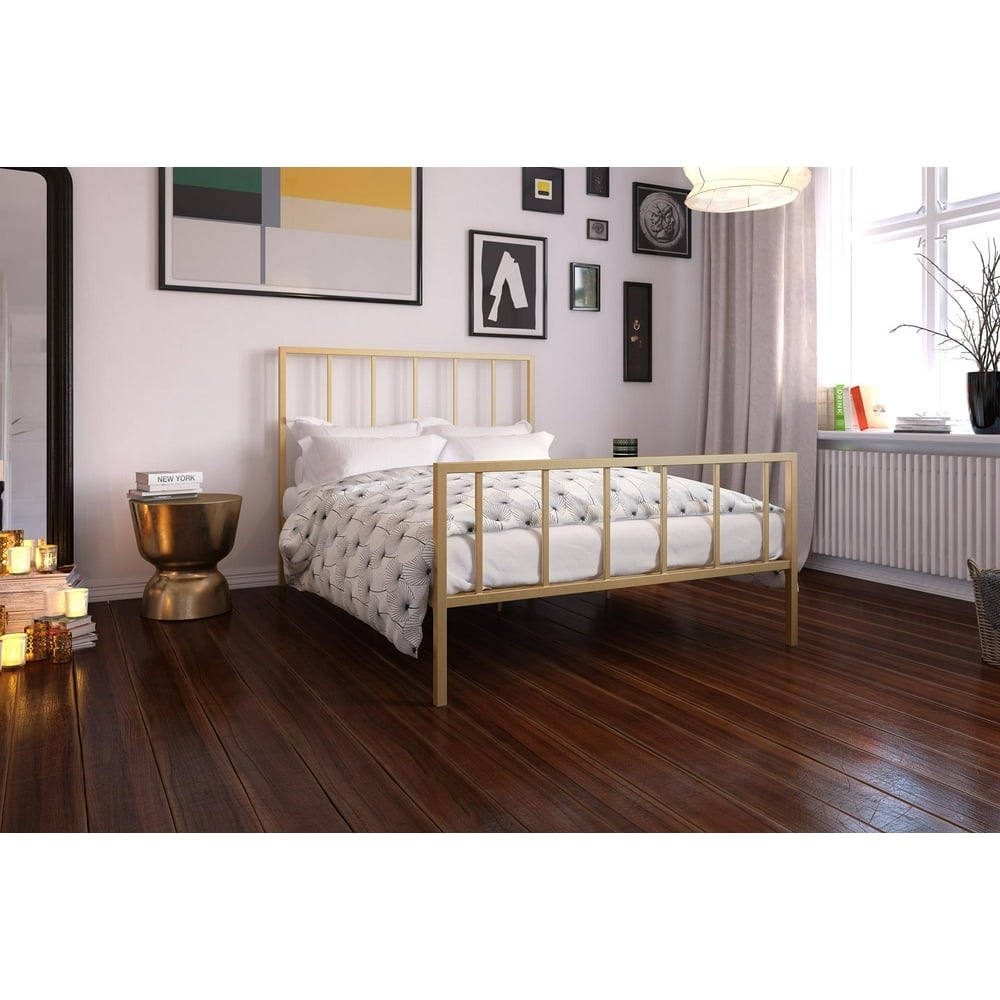DHP Stella Metal Bed Queen, Multiple Colors GOLD