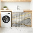 thumbnail image 3 of Marble Grey Small Sink Skirt 10"Wx11"L, Dustproof Under Sink Curtain with Self Adhesive Tape, Modern Gold Luxury Neutral Texture Cabinet Curtain Cover for Bathroom Vanity, Kitchen Storage Shelf, RV, 3 of 9