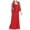 Red, variant on Njagoc3 Womens Long Sleeve Solid Color Maxi Dress, V - Neck, Belted Waist, Year - Round Casual & Event Wear, Flattering Fit