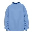 thumbnail image 5 of LUGOGNE Boys Girls Sweatshirt Mock Neck Pullover Sweatshirt Soft Fall Winter Casual Drop Shoulder Tops Kids Back to School Basic Outfits, 5 of 9