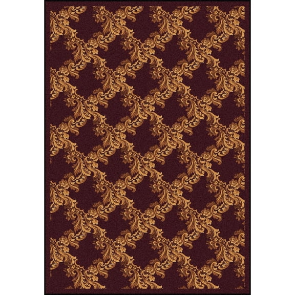 Joy Carpets Any Day Matinee Corinth 7'8" x 10'9" Area Rug in Color Burgundy