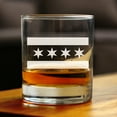 thumbnail image 2 of Bevvee Whiskey Rocks Glass 10.25 oz Flag Of Chicago Gifts for Chicago Enthusiasts Glassware & Drinkware, 2 of 4