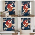 thumbnail image 6 of Japanese Style Sheer Curtains 63 Inches Long, Modern Cranes Cherry Flower Wave Navy Blue Light Filering Curtains, Breathable Simi Curtain Privacy Drapes for Living Room Bedroom Window Treatment, 6 of 9