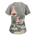 thumbnail image 3 of Feancey Scrubs for Women Tops Printed Casual Christmas Scrub Shirts Stretchy V Neck Short Sleeve Nurse Uniform Fashion Xmas Tunic Blouse with Pockets Christmas Clearance Sale Multicolor#3 S, 3 of 3