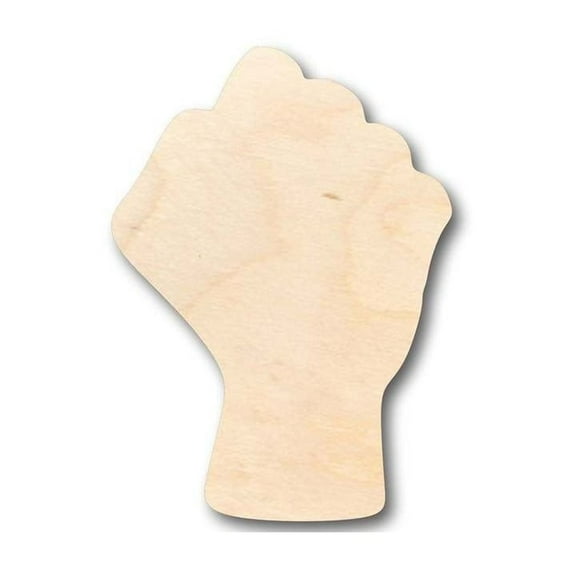 Unfinished Wood Raised Fist Shape - Craft - up to 46" DIY 4" / 1/4"