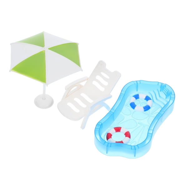 GAXIRE 1 Set Miniature Pool Set with Green Plastic for DIY Scene Display for Hobbyists