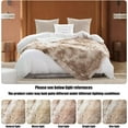 thumbnail image 6 of Fuzzy Faux Fur Throw Blanket Tie-dye Beige Super Soft Cozy Plush Fuzzy Shaggy Blanket for Couch Sofa Bed (Tie-dye Beige, Throw(50"x60")), 6 of 13