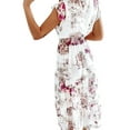 thumbnail image 2 of XXLvision Womens Floral Print Short Sleeve V-Neck Chiffon Midi Dress, 2 of 5