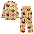 thumbnail image 2 of DISNIMO Turkey Pumpkin Printed Pajama Set for Women 2 Piece Lounge Set Long Sleeve Sleepwear and Long Pants Sets Button Down Loungewear Nightwear with Pockets, 4XL, 2 of 7