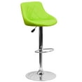 thumbnail image 1 of Contemporary Green Vinyl Bucket Seat Adjustable Height Barstool with Diamond Pattern Back and Chrome Base, 1 of 9