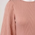 thumbnail image 2 of Aayomet Womens Sweater Dresses for Women Crewneck Puff Sleeves Fall Winter Lightweight Knit Mini Dress (Pink, XL), 2 of 5