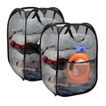 thumbnail image 1 of Paquete de 2 cestas plegables de malla grande y resistente para la colada con bolsillo y asas de transporte, cesta plegable para la colada para dormitorio, baño, dormitorio, viajes, camping, 1 of 5