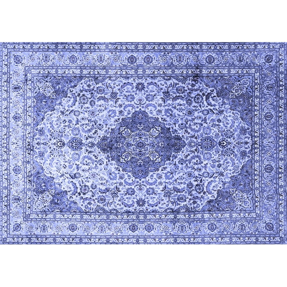 Ahgly Company Indoor Rectangle Medallion Blue Traditional Area Rugs, 2' x 4'