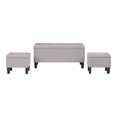 thumbnail image 1 of Dover 44" W Rectangle 3 Pcs Storage Ottoman in Cloud Gray Linen Look Fabric, 1 of 6