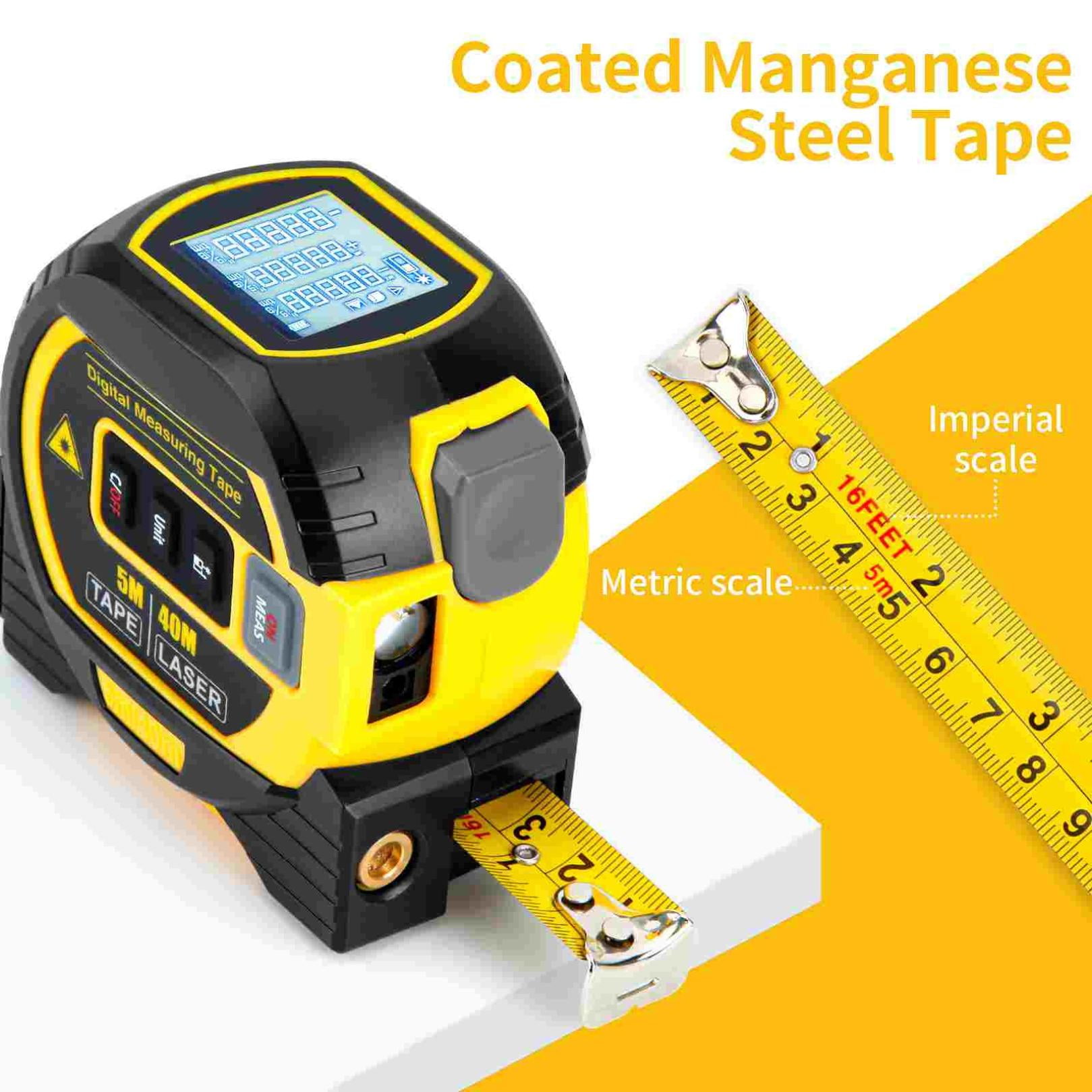 3-In-1 Laser Measuring Tape, Digital Laser Tape Measure with LCD Display, Store 20 Sets of Data, 16-197 Ft Almighty Tools Tape Measure for DIY & Construction