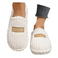 thumbnail image 3 of Wovix Women Arch Support Slippers House Bedroom Slippers Orthopedic Shoes for Plantar Fasciitis Corduroy Closed Toe Slides Outdoor Solid Color Basic Bedroom Shoes, 3 of 8