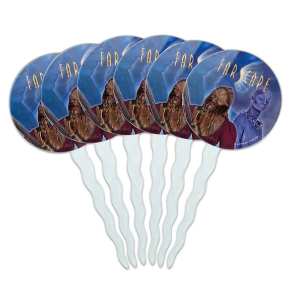 Farscape Crew Zhaan and Ka D'Argo Aliens Cupcake Picks Toppers Decoration Set of 6