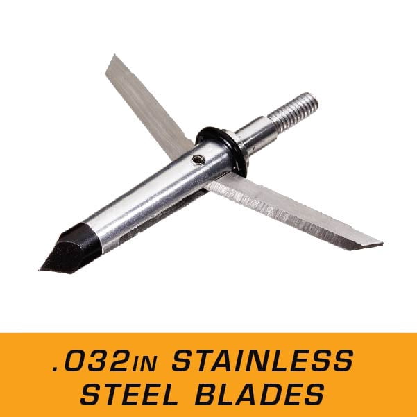 Stryke Expandable Broadheads, 100 Grain, 6-Pack, Aluminum and Steel, 14674KIT, Silver/Black