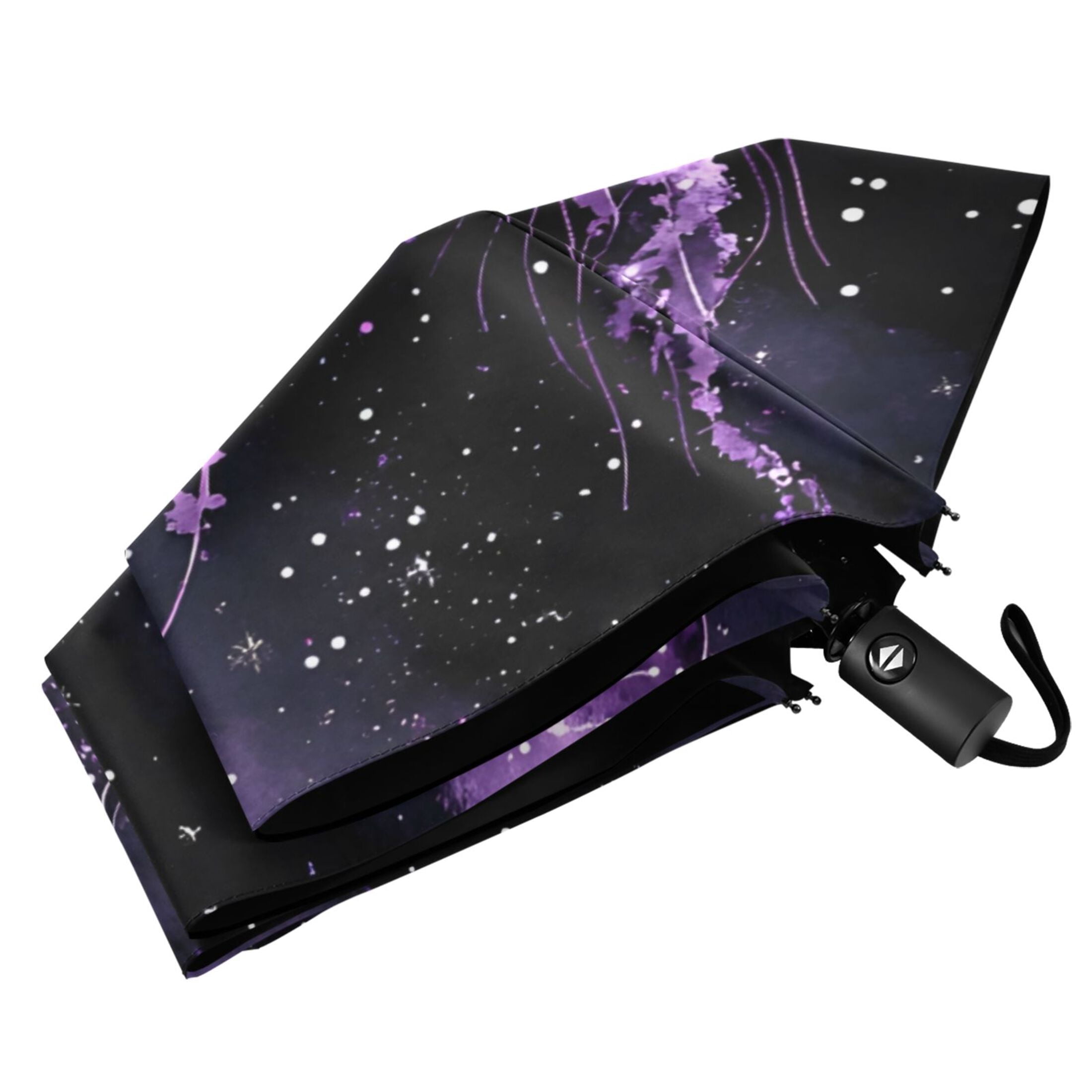 Glow in The Dark Jellyfish Folding Umbrella UV50+ Waterproof Sun Protection Auto Open Close Compact Fiberglass Frame