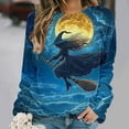 thumbnail image 2 of DOSUKRAI Womens Sweatshirt Halloween Graphic Sweatshirts Long Sleeve Crew Neck Pullover Fall Lightweight Sweater Tops 2025 Multicolor,S, 2 of 6