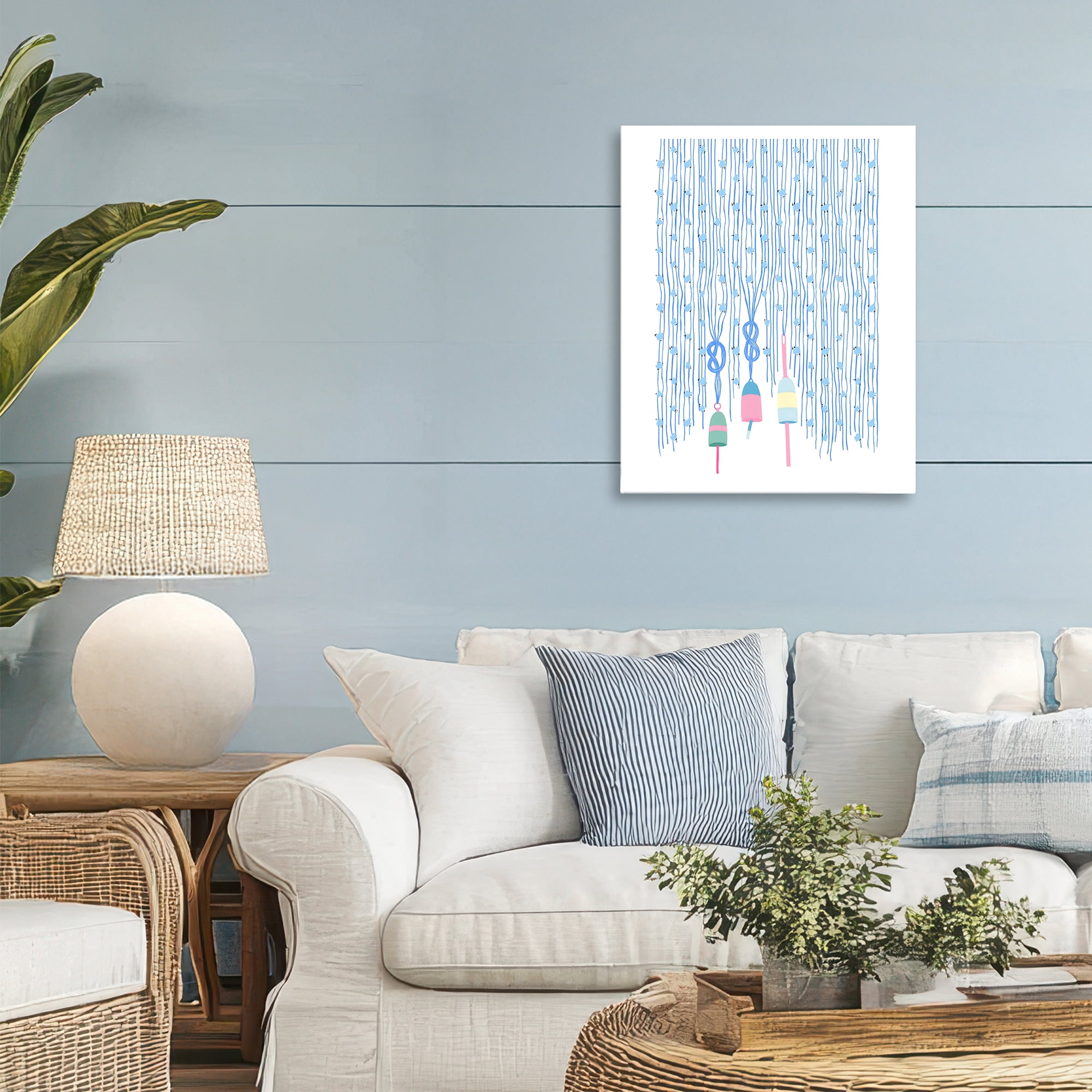 Stupell Industries Hanging Buoys on Ropes Canvas Wall Art, design by Melissa Tilley