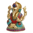 thumbnail image 3 of Brass World Brass Ganesha Ganesh Idol for Home Office Success Entrance Decor Pooja Good Luck Gift 8 Inch, 3 of 4