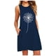 thumbnail image 2 of ICHUANYI Clearance Fashion Womens Pocket Dandelions Printing Sleeveless Casual Nightdress Dresses(Navy, L) ICHUANYI WER2023081404242, 2 of 3