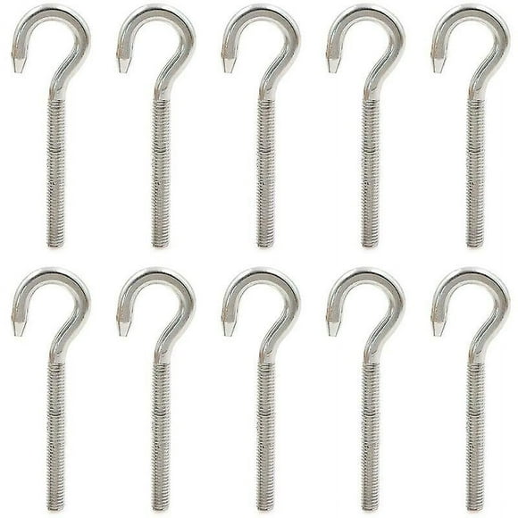 M6 Hook Bolt Screw Ring - Hook 304 Stainless Steel High Hardness Steel Hook Bolt Hanging Item Screw Hook for Hanging Chandeliers Crafts Ceiling Hooks,