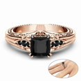 thumbnail image 2 of Trendy Women Ring Square Cubic Zirconia Not Easy to Break Accessories Elegant Finger Ring for Banquet 26-27s, 2 of 5