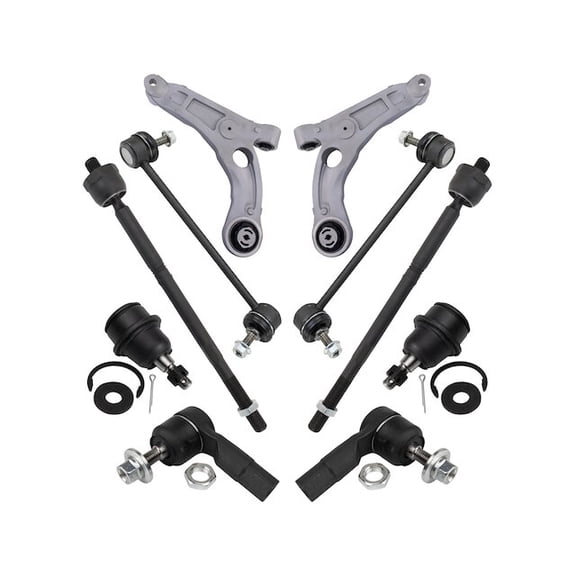 Front Control Arm Ball Joint Tie Rod and Sway Bar Link Kit 10 Piece - Compatible with 2014 - 2018 Jeep Cherokee 2015 2016 2017