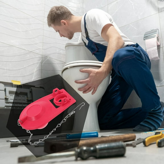 PBPBOX Toilet Parts Inside Tank Kit Red Silicone Flapper for Toilet Tank 1pc Leakproof