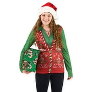 Faux Real Small Ladies Ugly Christmas Sweater Vest