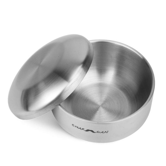 Bol para jabón y crema de afeitar CHARMMAN de acero inoxidable