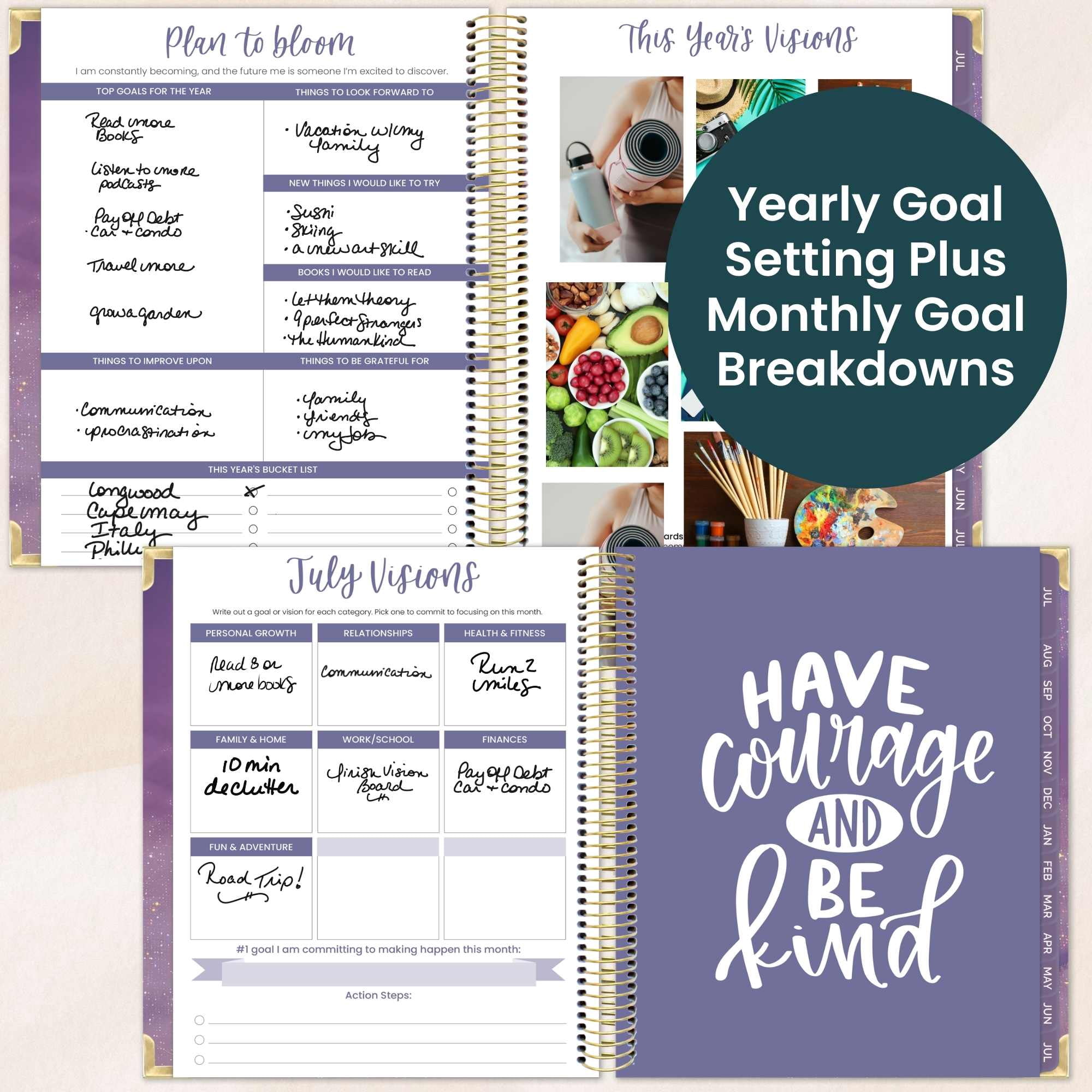 bloom daily planners 2026-2027 Academic Goal & Vision Planner, 13-Month Monthly & Weekly Hard Cover, 7.5" x 9", Good Things Are Coming