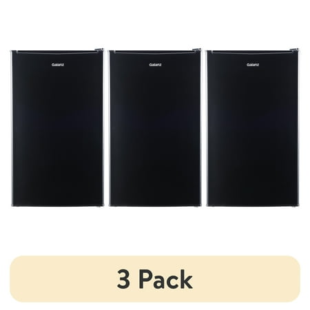 (3 pack) Galanz 3.3 Cu ft One Door Mini Fridge, Black Estar, New