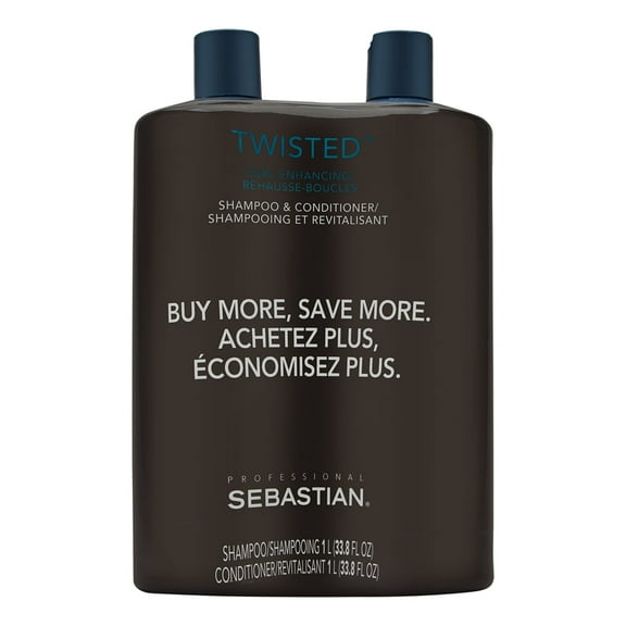Sebastian Twisted Elastic Cleanser Shampoo and Conditioner Liter Duo for Curls 2 x 33.8 oz