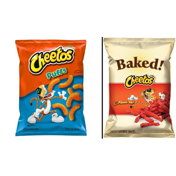 Cheetos Puffs Cheese Snacks 8 oz Cheetos Baked Flamin' Hot Cheese-Flavored Snacks 7.6 oz