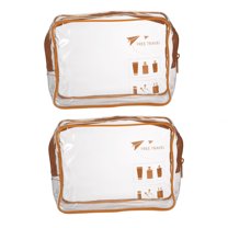2 Pcs Women Waterproof Travel Makeup Bag for Vacation Camping Bathing Brown