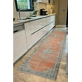 thumbnail image 3 of Orange Rug, Floral Rug, Medallion Rugs, Vintage Style Rug, Turkish Rug, Office Rug, Thick Rug, Easy To Clean Rug, Printed Rug, Faded Rug, 5.9'x9.2' - 180x280 cm, 3 of 8
