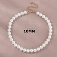 thumbnail image 2 of 1pc Plastic Imitation Pearl Round Beaded Necklaces for Women Golden White 10mm 15.75 inch(40cm), 2 of 2