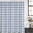 thumbnail image 2 of Vintage Blue Check Bathroom Shower Curtains with 12 Hooks Polyester Waterproof Shower Curtain for Stalls and Bathtubs Buffalo Plaid Farmhouse Country Stripe Decorative Bathroom Curtain 48x72 Inches, 2 of 9