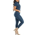 thumbnail image 6 of Clearance!NMMUED Denim Jumpsuit for Women, Jean Jumpsuit for Women, One Piece Jumpsuits for Women, Jumpsuits for Women Tummy Control, Short Sleeve Jumpsuit for Women, Blue L, 6 of 7